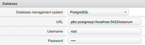 Database configuration