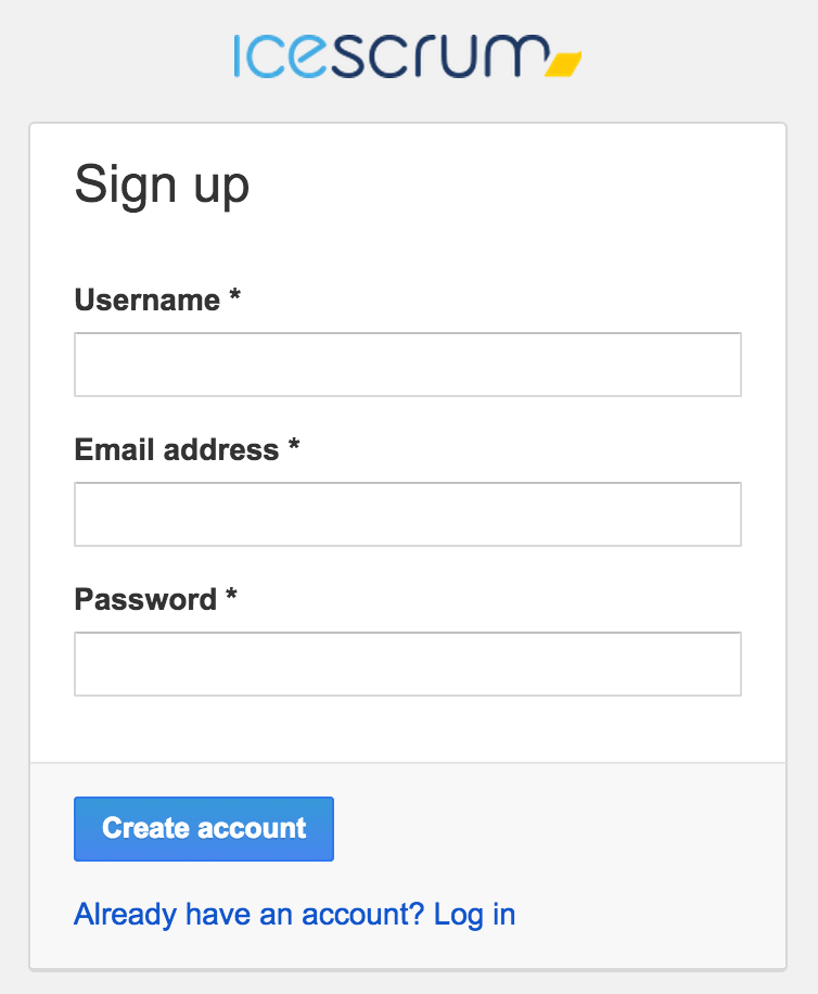 Register on iceScrum.com