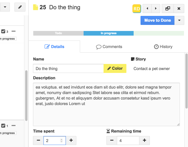 time tracking icescrum tracking tasks